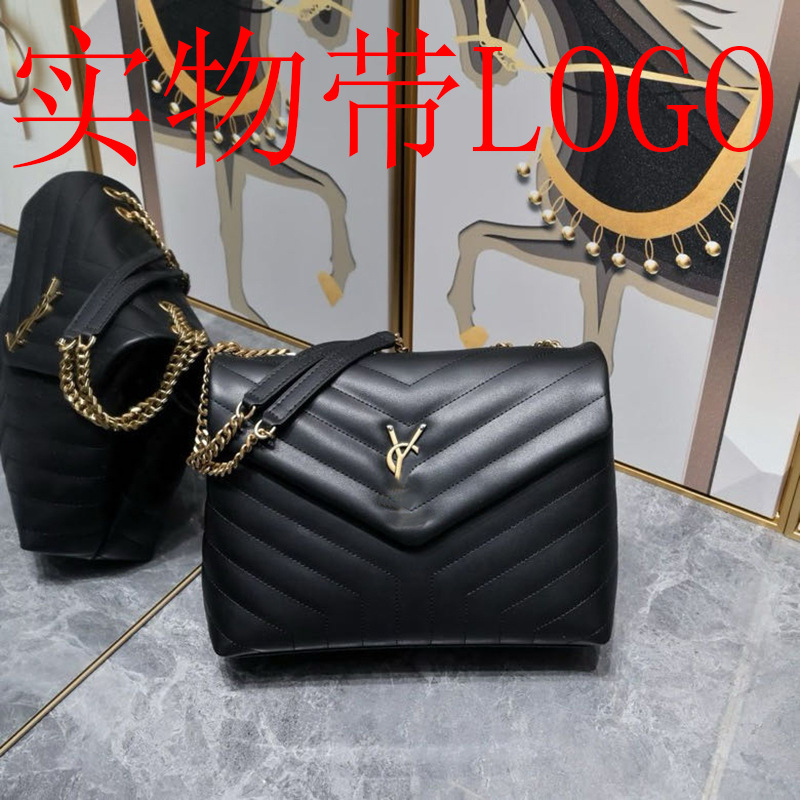 Luxury jewelry brand 2024 new genuine leather women's bag Yangshulin mailman bag casual fashion versatile diamond grid chain