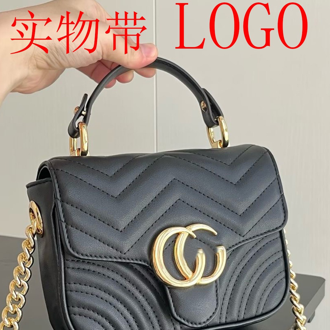2024 New GG Marmont Series Mini Handheld Shoulder Cross Shoulder Buckle Luxury Jewelry Luxury Brand Women's Bag
