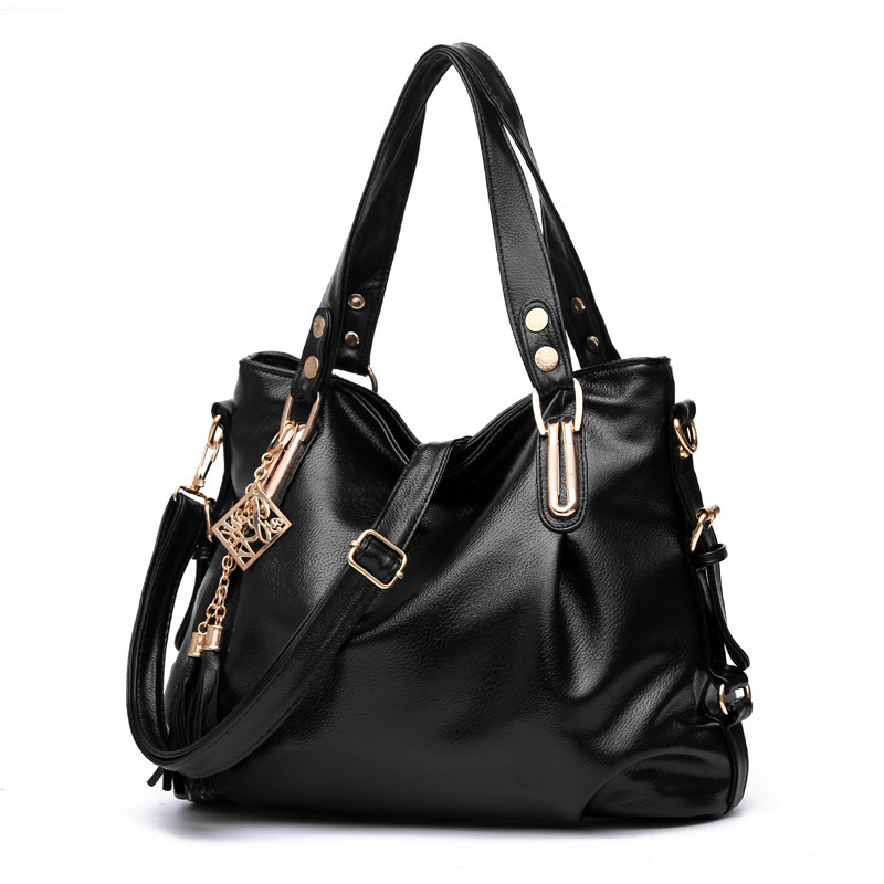 Foreign Trade Women's Bag 2025 Soft Leather Large Capacity Handbag, European and American Fashion Mom Bag, Middle aged Single Shoulder Cross Shoulder Bag Trend