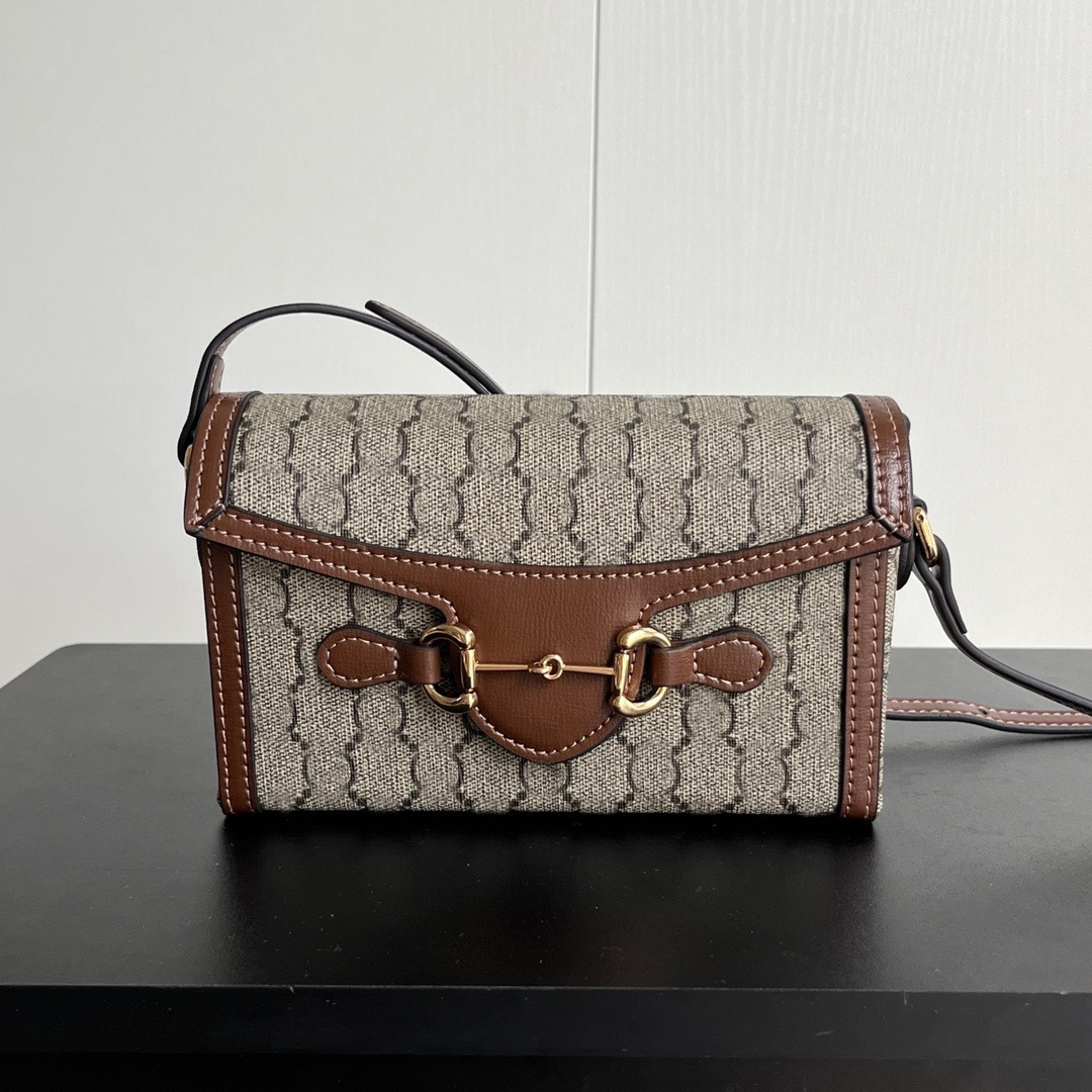 2024 Summer New Style 1955 Horseneck Buckle European and American Retro Vintage Flower Box Bag Single Shoulder Cross Shoulder Women's Bag Handbag