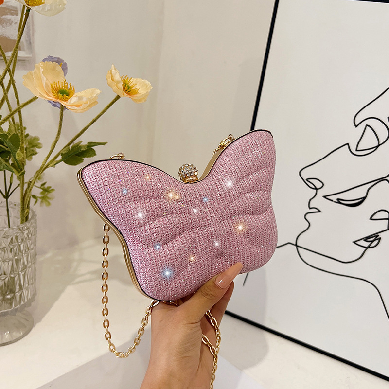 Cute little bag 2025 new personalized creative butterfly style girl single shoulder chain crossbody mini mouth red envelope