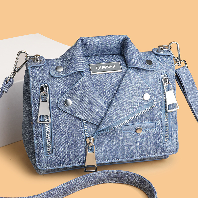 Personalized Rivet Jacket Small Bag Summer 2025 New Korean Fashion Shoulder Bag Women's Denim Crossbody Bag