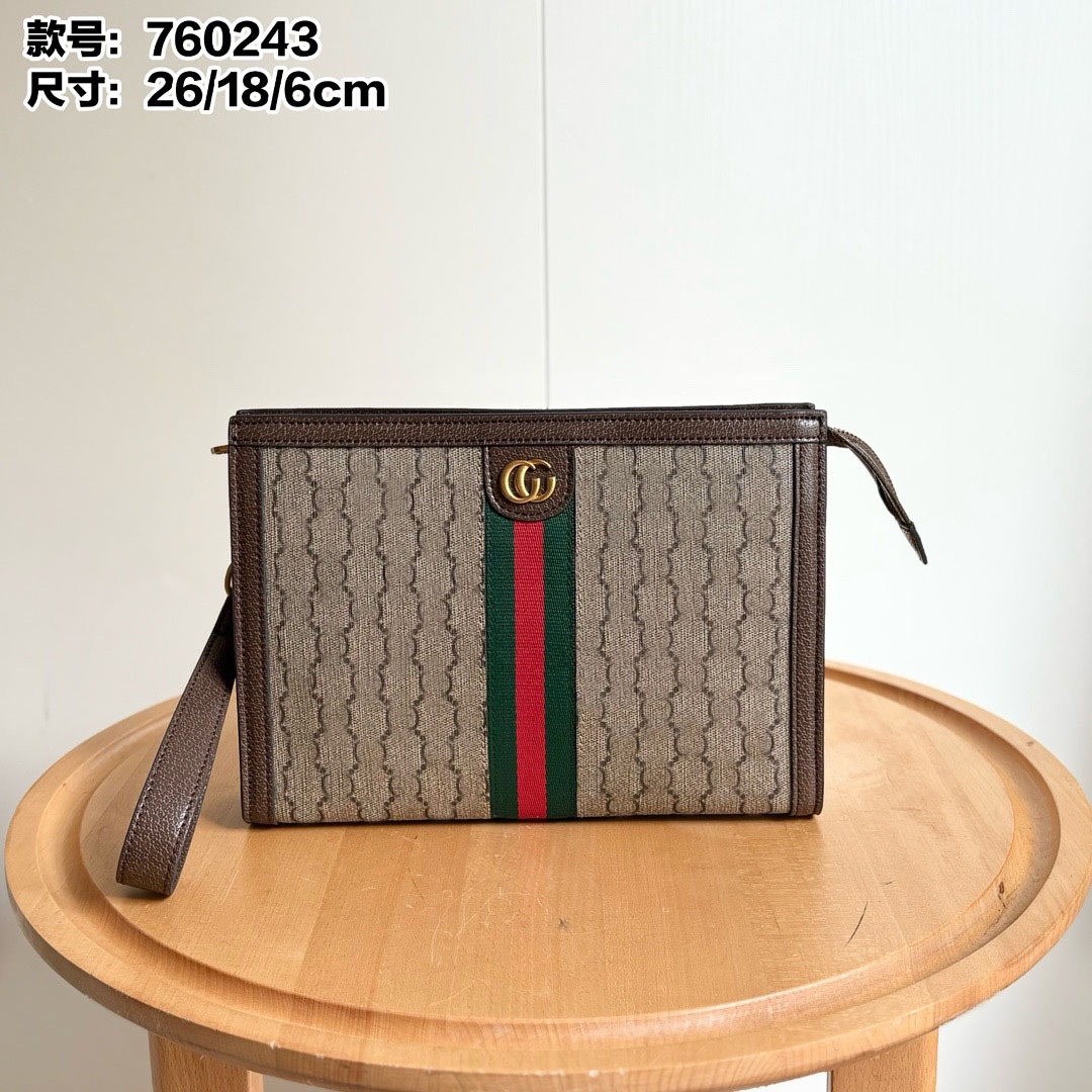 2024 New G Home Ophidia Series Clip Bag Women's Chain Small Square Bag Genuine Leather Women's Bag Single Shoulder Diagonal Cross Bag