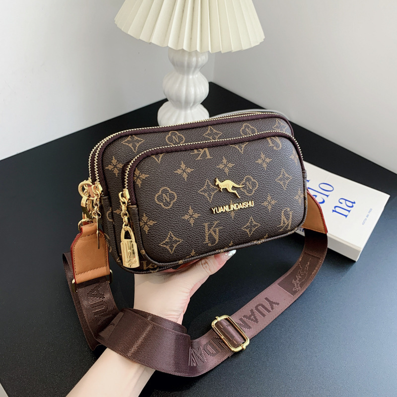 Cross border bag for women 2025 new retro high-end fashion vintage floral shoulder bag, European and American niche design diagonal cross bag