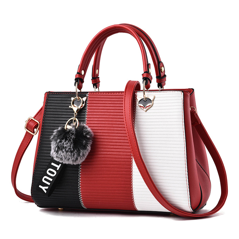 Texture Women's Bag 2025 New Fashionable, Atmospheric, Simple Women's Handbag Large Capacity Color blocked Mom Single Shoulder Bag Trendy