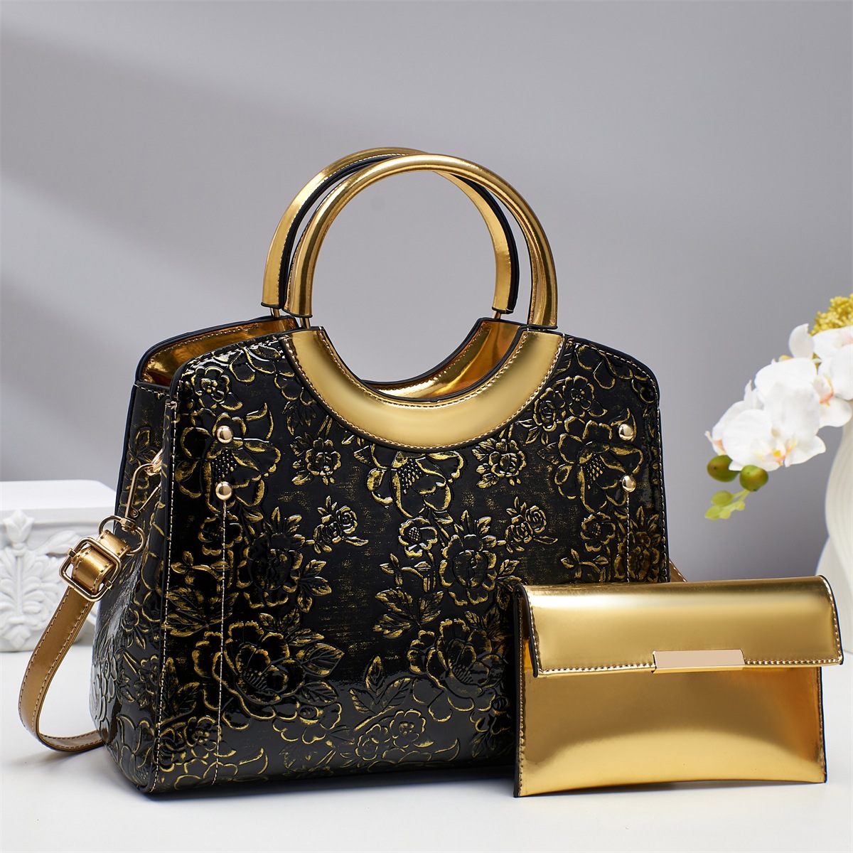 Middle aged women's high-end wedding bag 2025 crocodile pattern happy mother mother-in-law bag wedding handbag with cheongsam bag