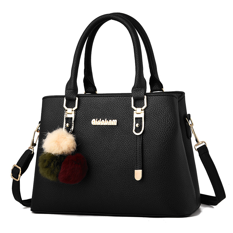 Women's handbag 2025 European and American new fashionable large capacity women's handbag foreign trade wool ball shoulder crossbody bag dropshipping
