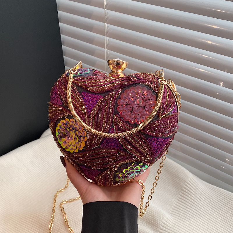 Cross border bag women's bag 2025 new European and American fashion sequin shoulder bag Instagram internet famous retro hand-held dinner bag