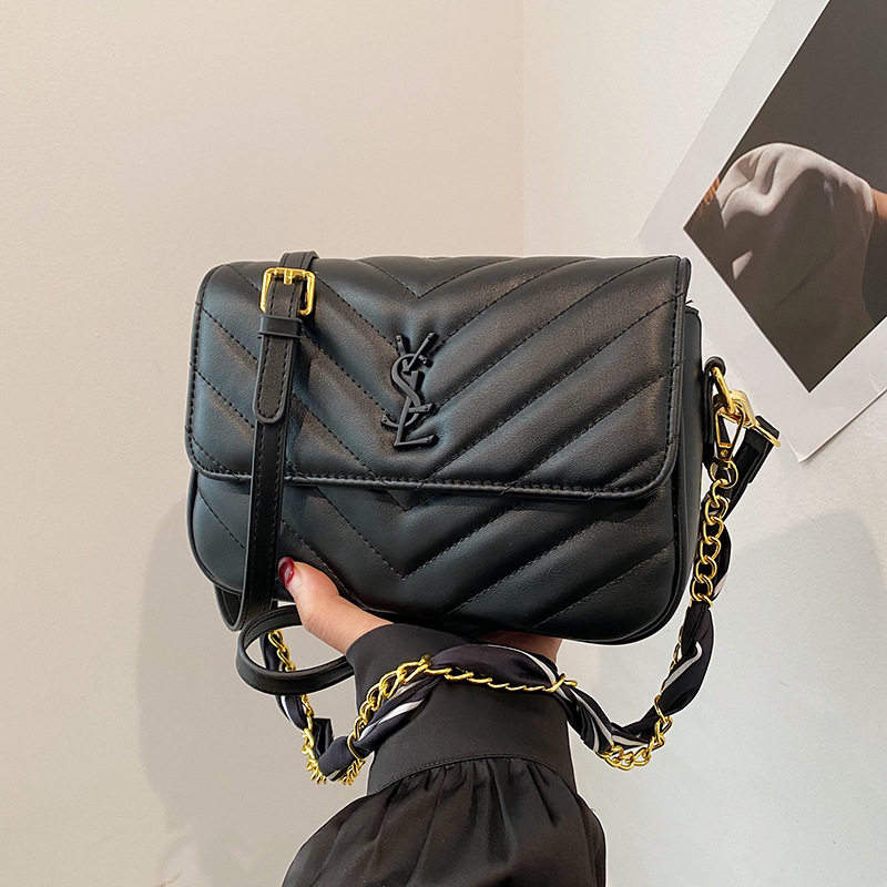 Advanced Y bag for women 2025 new fashionable small fragrance style diamond grid embroidery thread chain bag versatile single shoulder diagonal cross bag