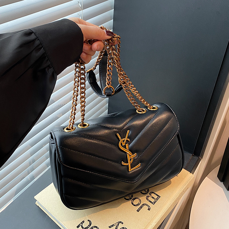Advanced texture chain bag for women 2025 new embroidered diamond grid bag versatile fashion temperament crossbody shoulder bag for women