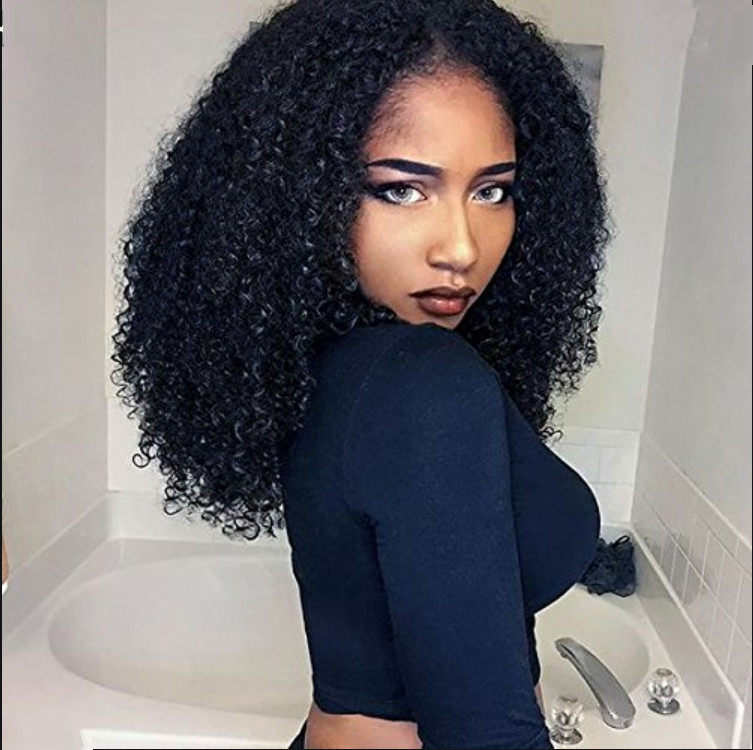 Cross border African small roll wig hair, European and American wig women's short curly hair, black explosive head, synthetic headband wigs