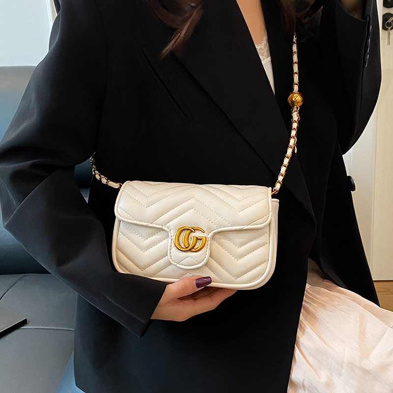 2025 new high-end texture PU chain bag, casual, fashionable, luxurious design, versatile, portable crossbody single shoulder women's bag 2025 new high-end texture PU chain bag, casual, fashionable, luxurious design, versatile, portable crossbody single shoulder women's bag