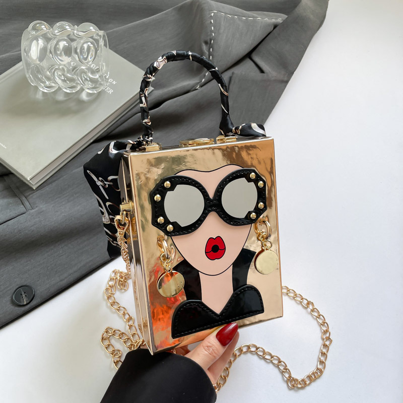 Personalized Glasses Beauty Box Bag 2025 New European and American Fashion Printed Shoulder Bag Women's Versatile Crossbody Bag Long