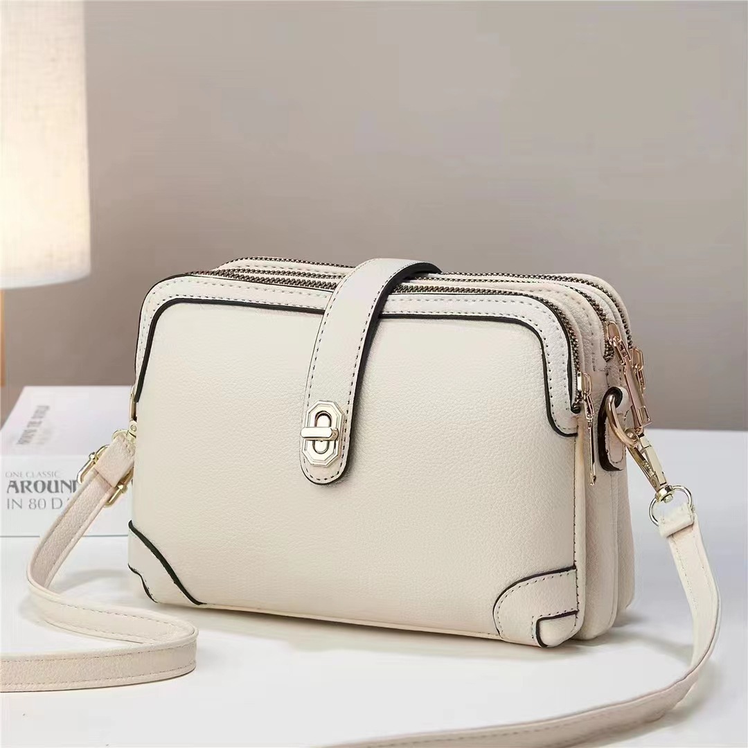 Fashion solid color casual women's bag new shoulder bag cross-border versatile western-style crossbody bag