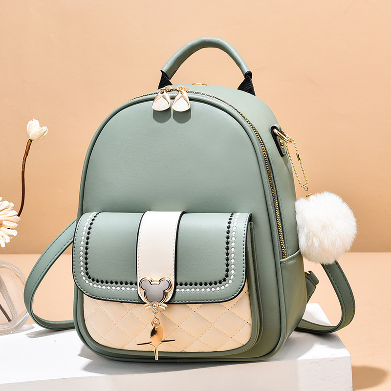 【 Cross border Backpack 】 Women's Bag 2025 New Casual Fashion Handheld Backpack Color blocked Large Capacity Travel Bag