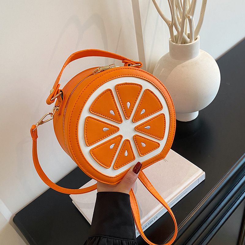 Cartoon Fruit Lemon Bag 2025 New Japanese Soft Girl Personalized Small Fresh Art Single Shoulder Crossbody Small Round Bag