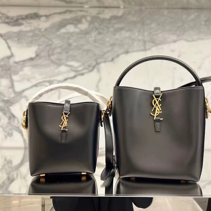 24 new genuine leather LE37 mini bucket bag rose, same light luxury Yangshulin crossbody single shoulder handbag