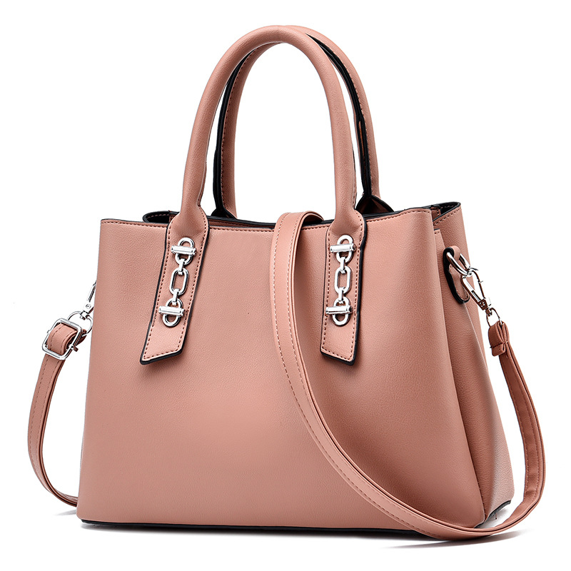 2025 New Solid Color Handbag Large Capacity Soft Leather Casual and Atmospheric Women's Bag Shoulder Bag