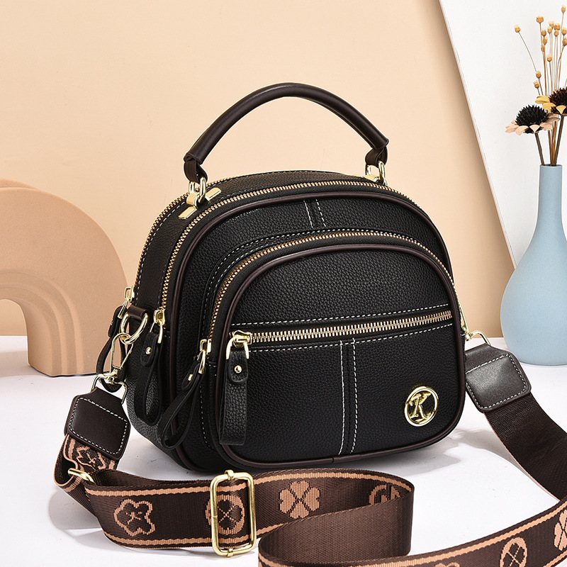 Crossbody Bag for Women 2025 New Fashionable Round Shoulder Bag Large Capacity Wide Shoulder Strap Women's Bag Trendy