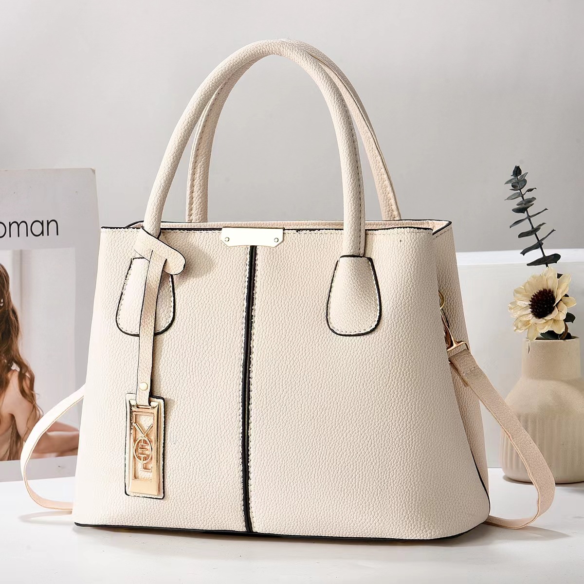 (Wire Hook) Foreign Trade Bag 2025 New Fashion Handbag Middle aged Mom Bag Large Capacity Shoulder Bag