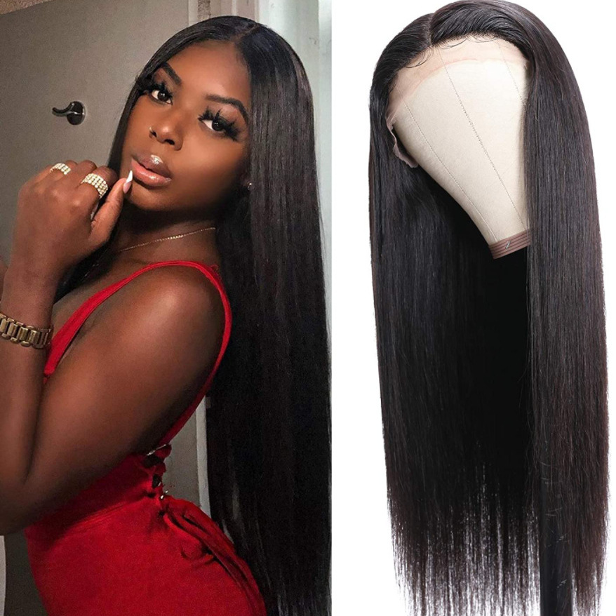 Lace real hair wig cross-border European and American wig, women's long straight hair real person wig 13x4 Lace Front Wigs