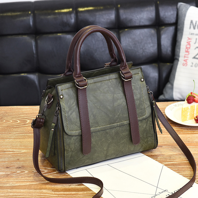 [Cross border Women's Bag] 2025 Summer New Fashion Handbag Korean Edition Retro Large Capacity Single Shoulder Cross Shoulder Bag Trend