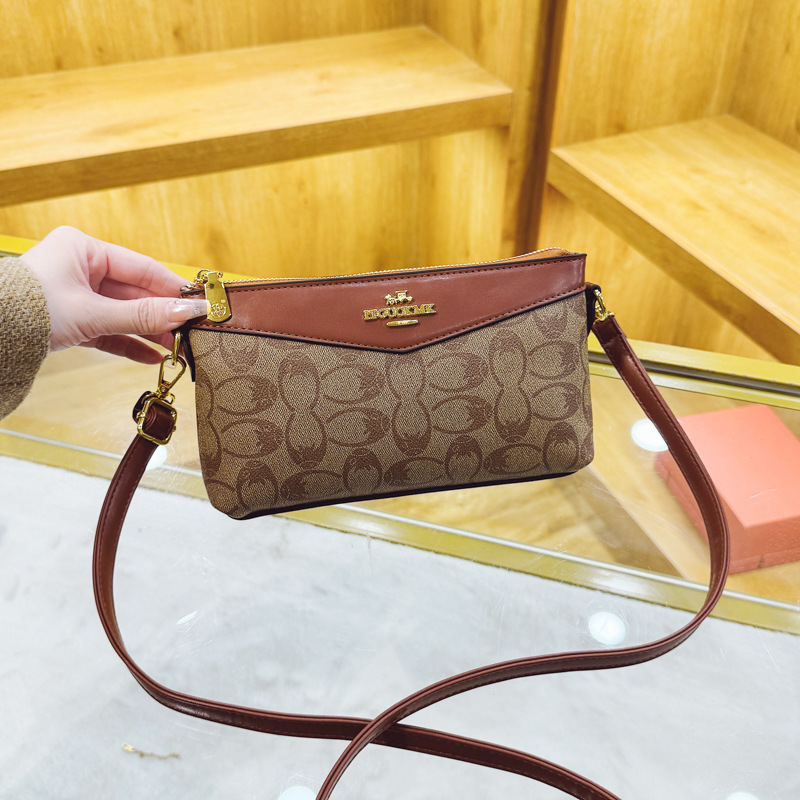 Cross border hot selling bags for women in 2025, new French retro printed crossbody bags, foreign trade women's bags, underarm single shoulder bags, trendy