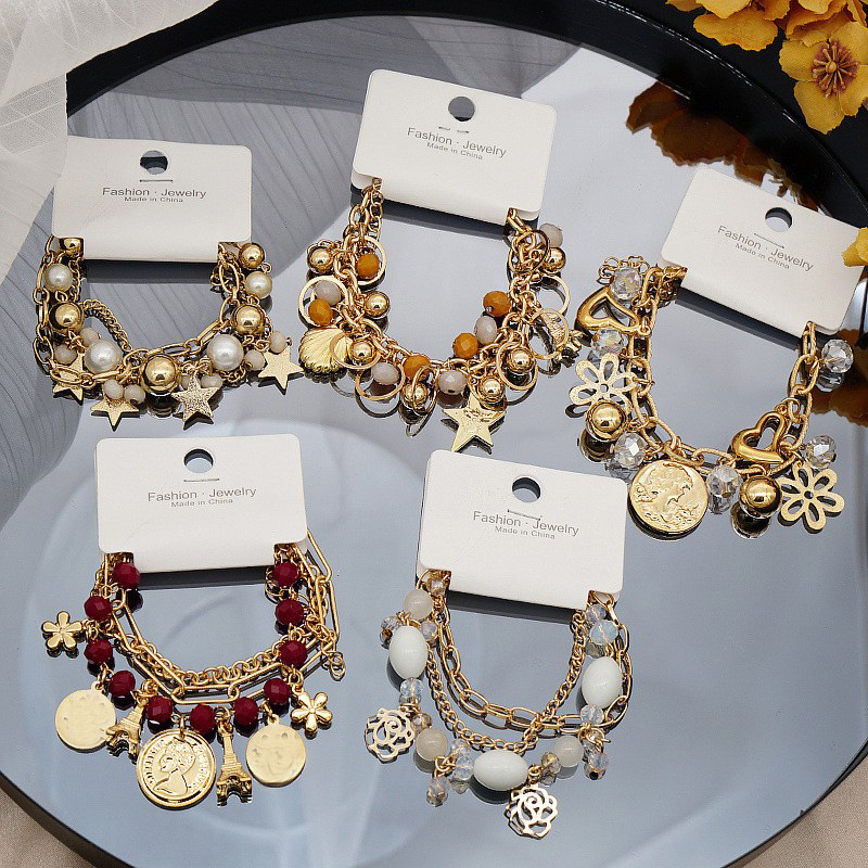 Fashionable Bohemian Colorful Love Ball Pendant Bracelet Multi layer Beaded Bracelet