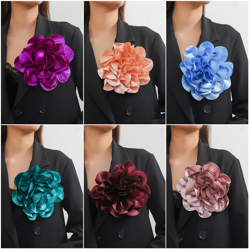 Large flower 20cm peony fabric chest flower pin handmade flower versatile clothing accessories