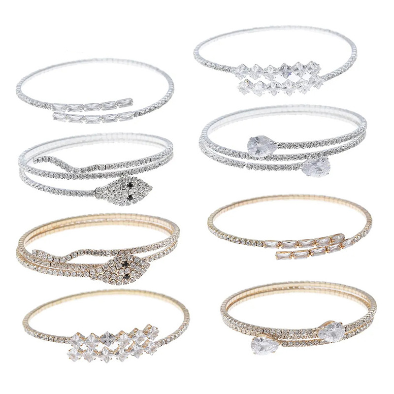 Original Manufacturer Claw Chain European and American Serpentine Water Diamond Bracelet Simple Banquet Fashion Zircon Cross border Foreign Trade Handmade