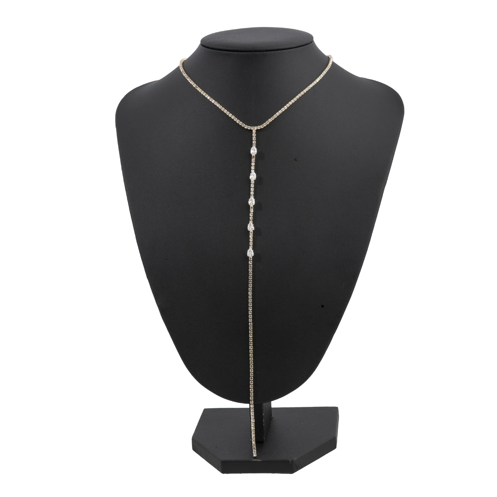 Cross border European, American, Korean style full diamond simple long necklace for women with Y-shaped design, rhinestone accessories manufacturer wholesale