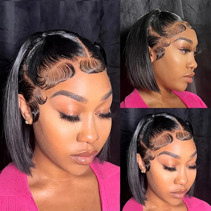 Amazon hot selling bobo bob wig front lace hair cover lace wig cover factory in stock hair replacement wigs Amazon hot selling bobo bob wig front lace hair cover lace wig cover factory in stock hair replacement wigs