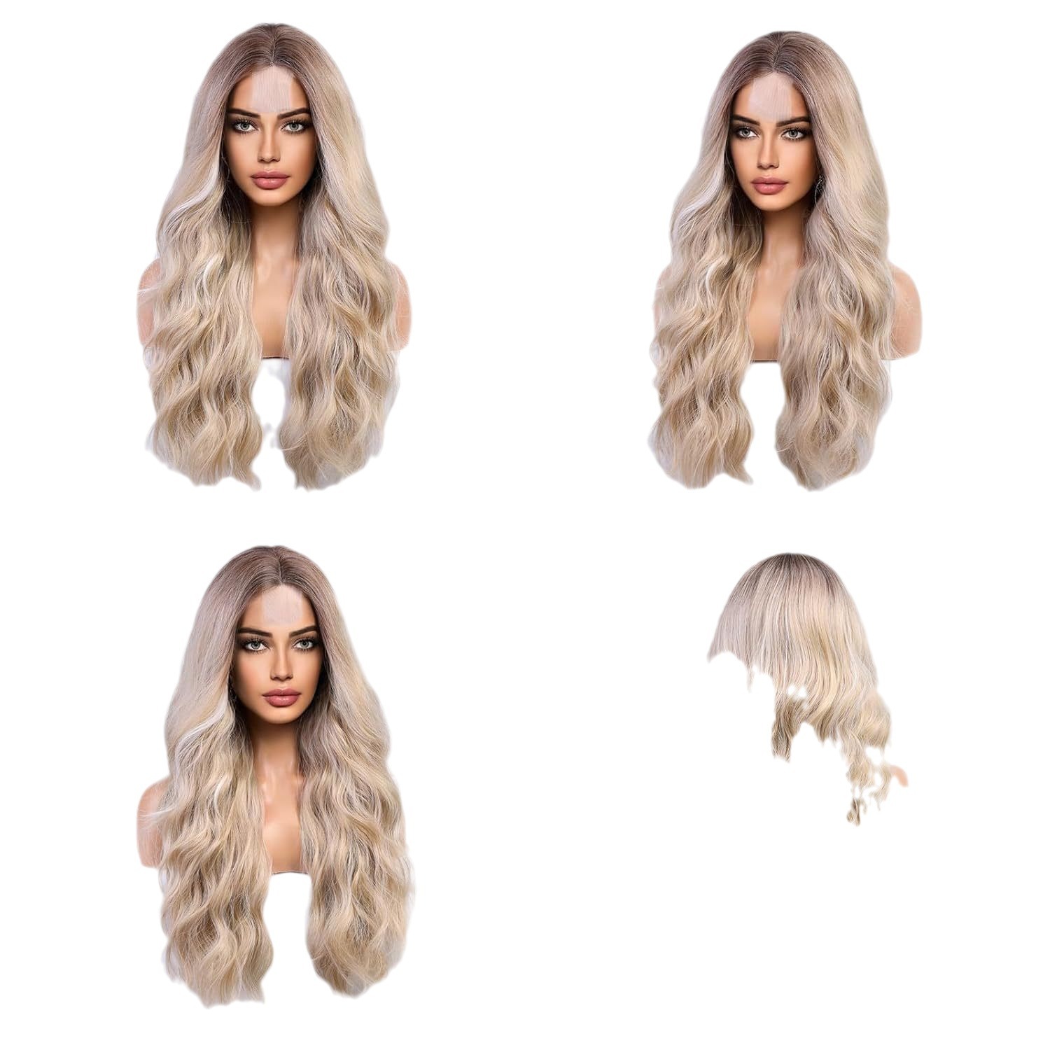 Amazon's new wig for women in Europe and America, front lace synthetic headband, small lace, medium split, long curly hair wigs Amazon's new wig for women in Europe and America, front lace synthetic headband, small lace, medium split, long curly hair wigs