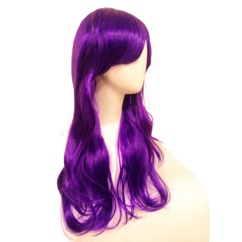 European and American wig movie descendant 2 Starlight inheritor Mal wig cosplay with bangs, split into long curly wigs European and American wig movie descendant 2 Starlight inheritor Mal wig cosplay with bangs, split into long curly wigs