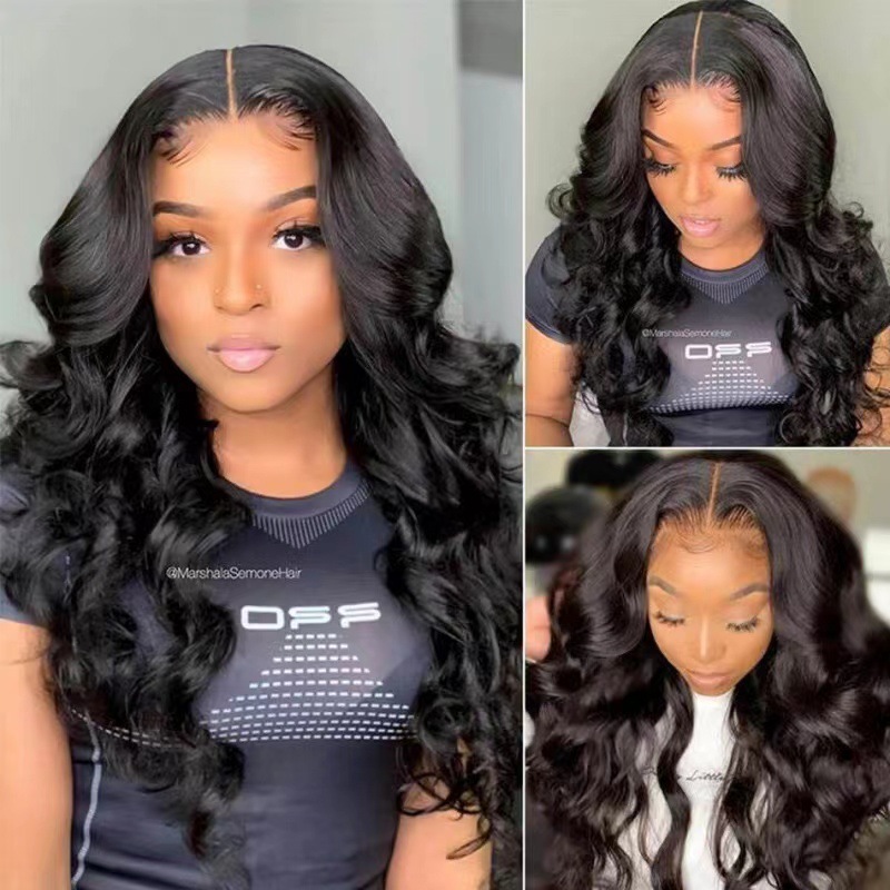 Amazon Wigs Fashion Long Roll Big Wave Wig Natural Realistic Front Lace Synthetic Headset