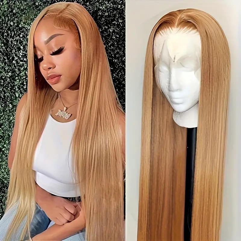 Cross border foreign trade wig hot selling in Europe and America, lace mid split long straight synthetic headband manufacturer, spot direct sales