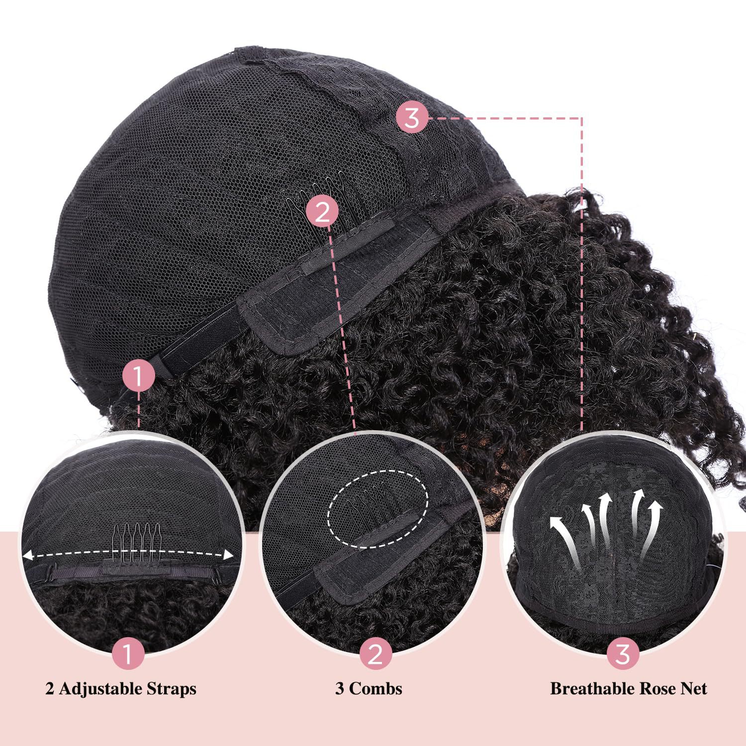Cross border wig for African women, black with short curly hair and small curly hair, Kinky Curly Wigs manufacturer Cross border wig for African women, black with short curly hair and small curly hair, Kinky Curly Wigs manufacturer