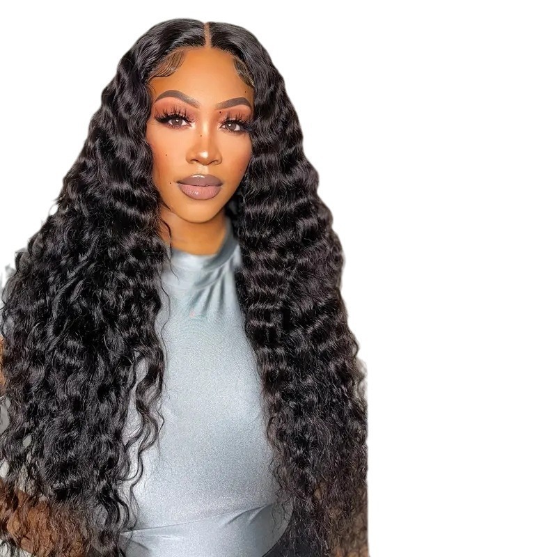 Cross border foreign trade fashion lace synthetic head cover Amazon Europe and America hot selling small coiled tube curly hair wig wig Cross border foreign trade fashion lace synthetic head cover Amazon Europe and America hot selling small coiled tube curly hair wig wig