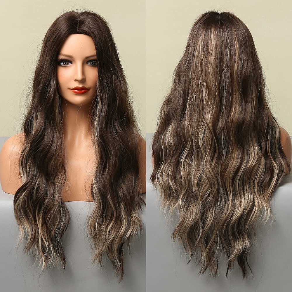 Amazon's new wig for women in Europe and America, front lace synthetic headband, small lace, medium split, long curly hair wigs Amazon's new wig for women in Europe and America, front lace synthetic headband, small lace, medium split, long curly hair wigs