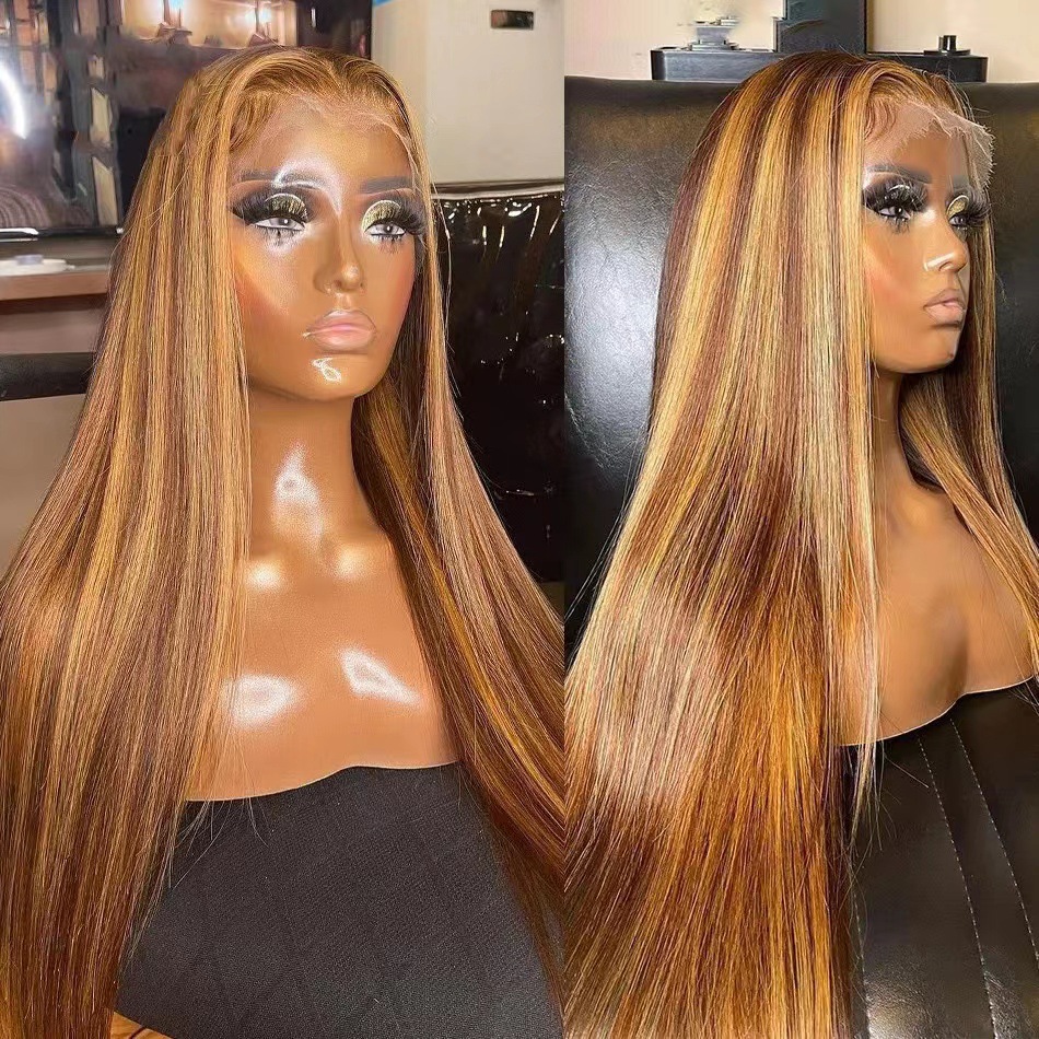 Front lace small lace wig, European and American women's wig, long straight hair lace headband wig, wig wig