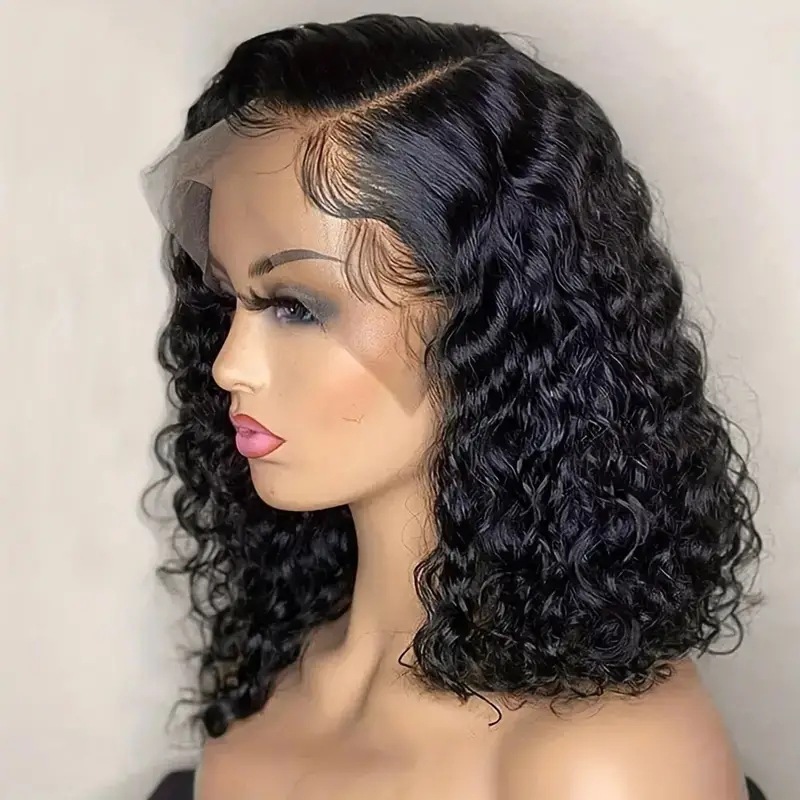 European and American wig cross-border black hand tube wrapped tube small curly hair synthetic headband for women's fashion front lace lace lace lace wig European and American wig cross-border black hand tube wrapped tube small curly hair synthetic headband for women's fashion front lace lace lace lace wig