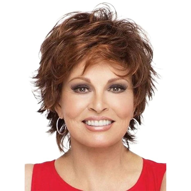 European and American foreign trade elderly hair wig gradient color gray white white wig head cover women's short roll synthetic hair cover European and American foreign trade elderly hair wig gradient color gray white white wig head cover women's short roll synthetic hair cover