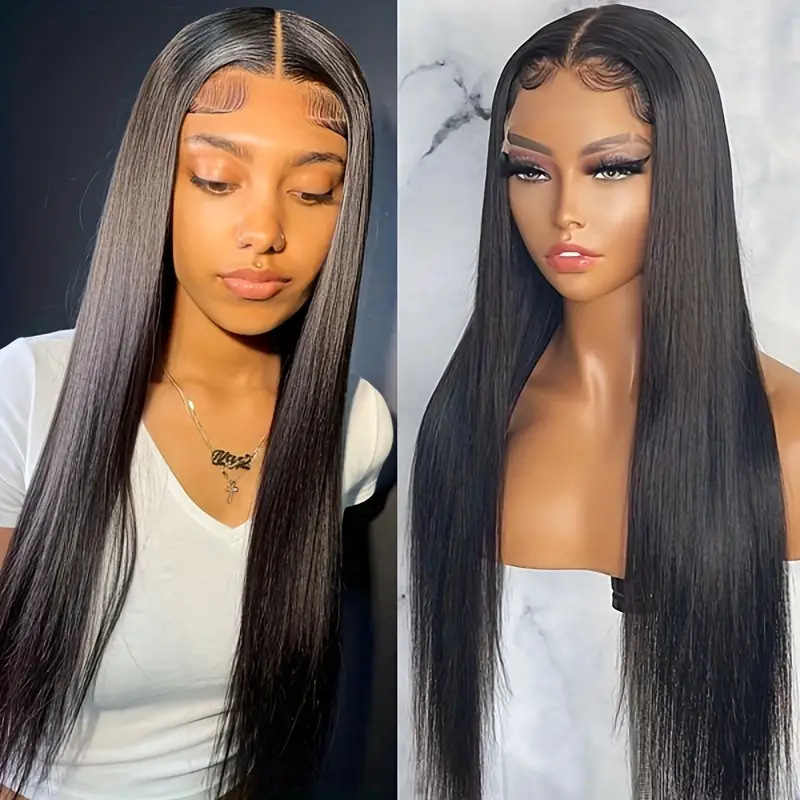 Cross border foreign trade, hot selling fashion in Africa, mid length straight hair wig mechanism, high-temperature silk and synthetic fiber headband in stock