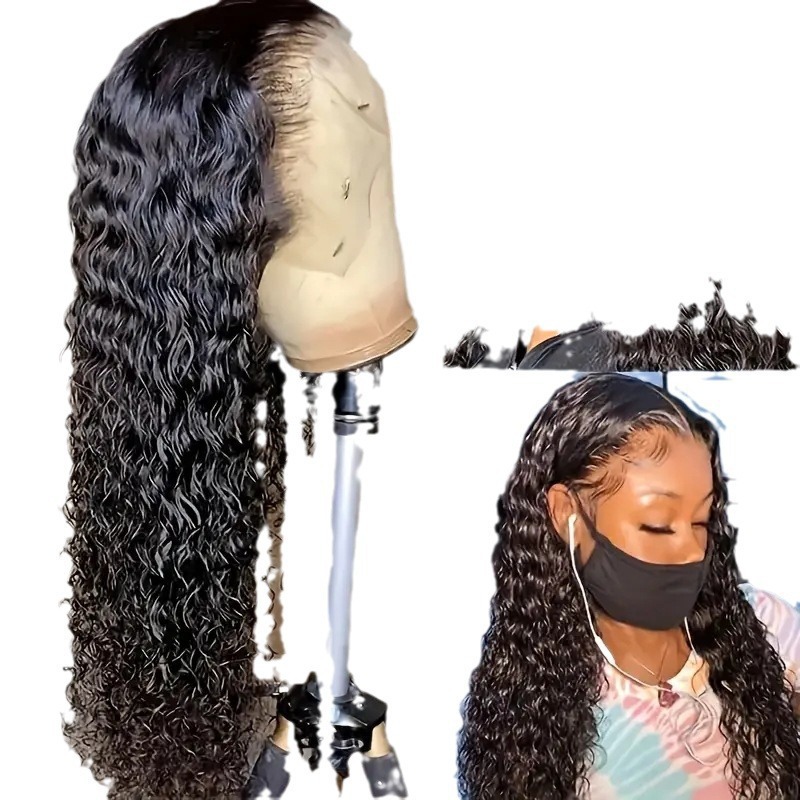 Cross border European and American fashion front lace lace 13 * 4 wig African hot selling small rolled tube long rolled hair full head cover Cross border European and American fashion front lace lace 13 * 4 wig African hot selling small rolled tube long rolled hair full head cover