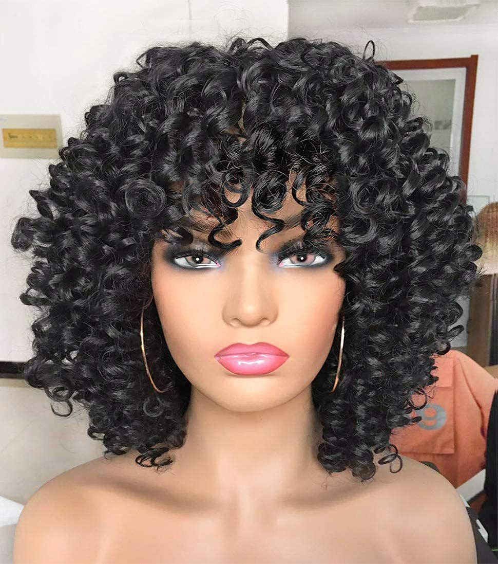Cross border European and American wigs female wig manufacturers wholesale Africa small curly hair explosive head multi-color synthetic wig full head set Cross border European and American wigs female wig manufacturers wholesale Africa small curly hair explosive head multi-color synthetic wig full head set