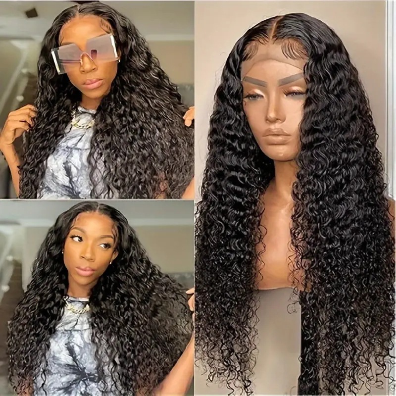 Cross border European and American fashion front lace lace full head cover hot selling small coiled tube explosive head long curly hair wig Cross border European and American fashion front lace lace full head cover hot selling small coiled tube explosive head long curly hair wig