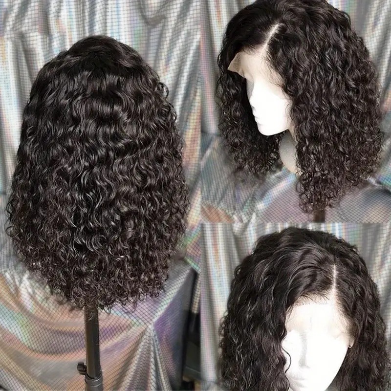 European and American wig cross-border black hand tube wrapped tube small curly hair synthetic headband for women's fashion front lace lace lace lace wig European and American wig cross-border black hand tube wrapped tube small curly hair synthetic headband for women's fashion front lace lace lace lace wig