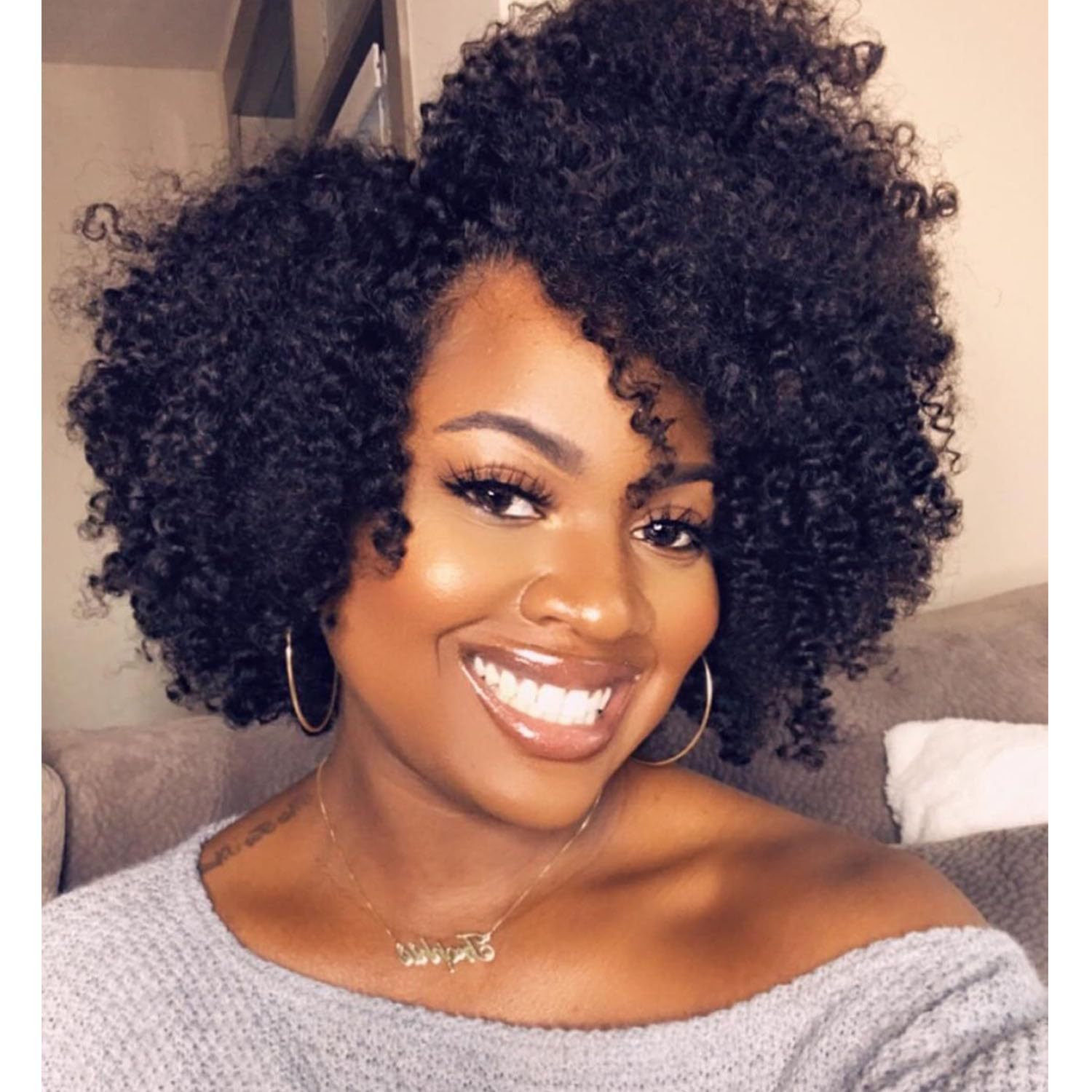 Cross border wig for African women, black with short curly hair and small curly hair, Kinky Curly Wigs manufacturer