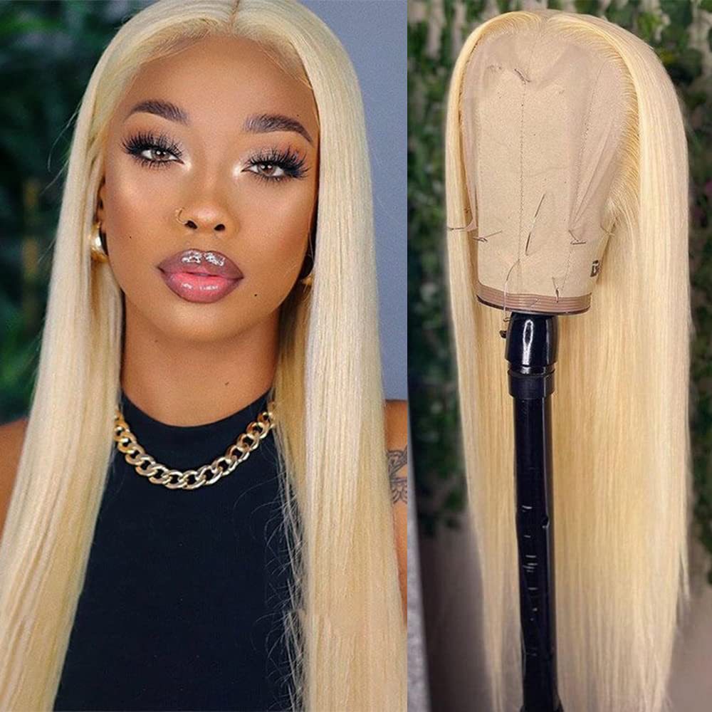 Cross border wig, European and American women's front lace synthetic headband 613 # mid split long straight hair manufacturer, spot wholesale