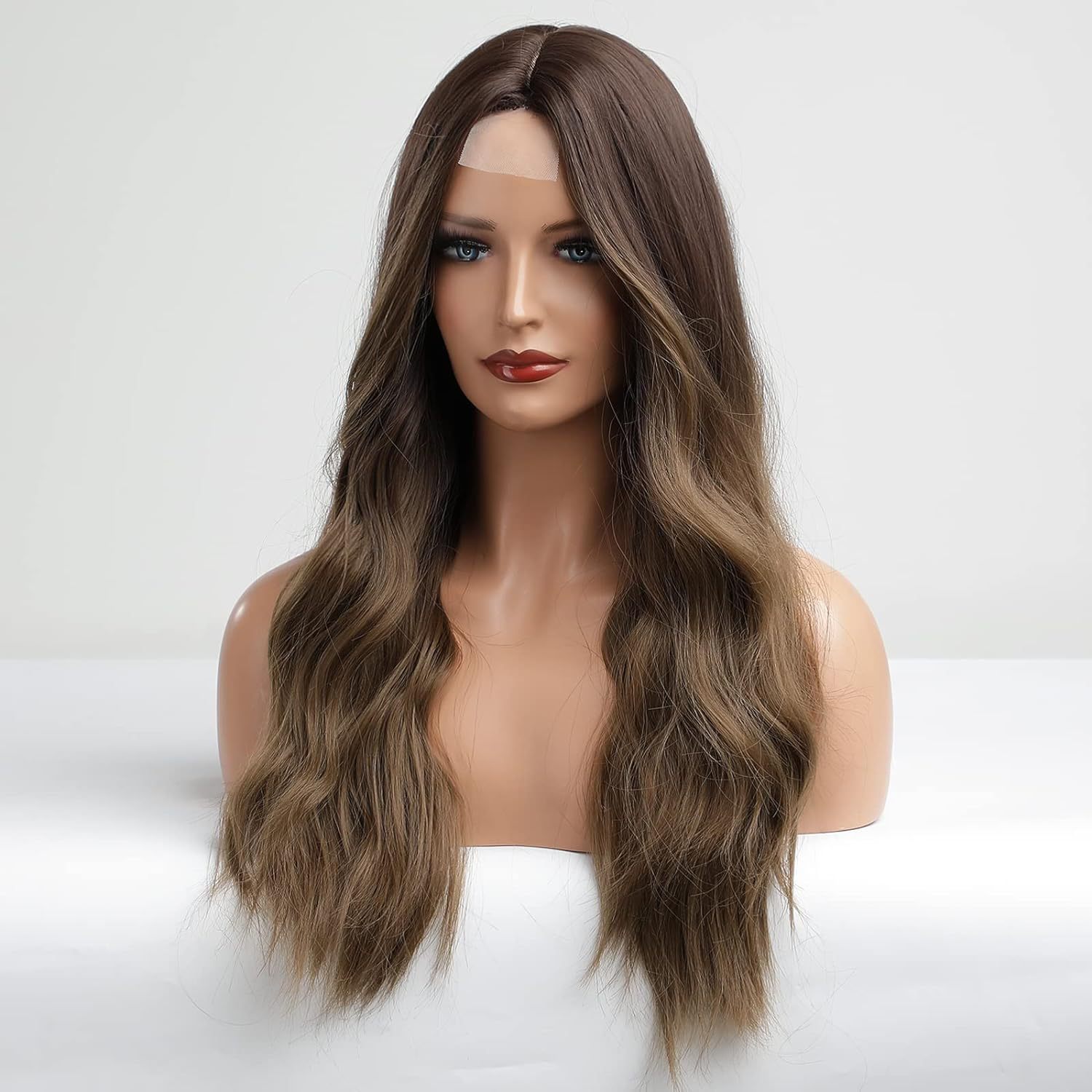 Amazon's new wig for women in Europe and America, front lace synthetic headband, small lace, medium split, long curly hair wigs Amazon's new wig for women in Europe and America, front lace synthetic headband, small lace, medium split, long curly hair wigs